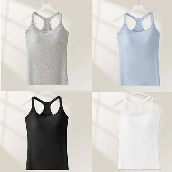 Women's Ribbed Built-in Bra Tank Top