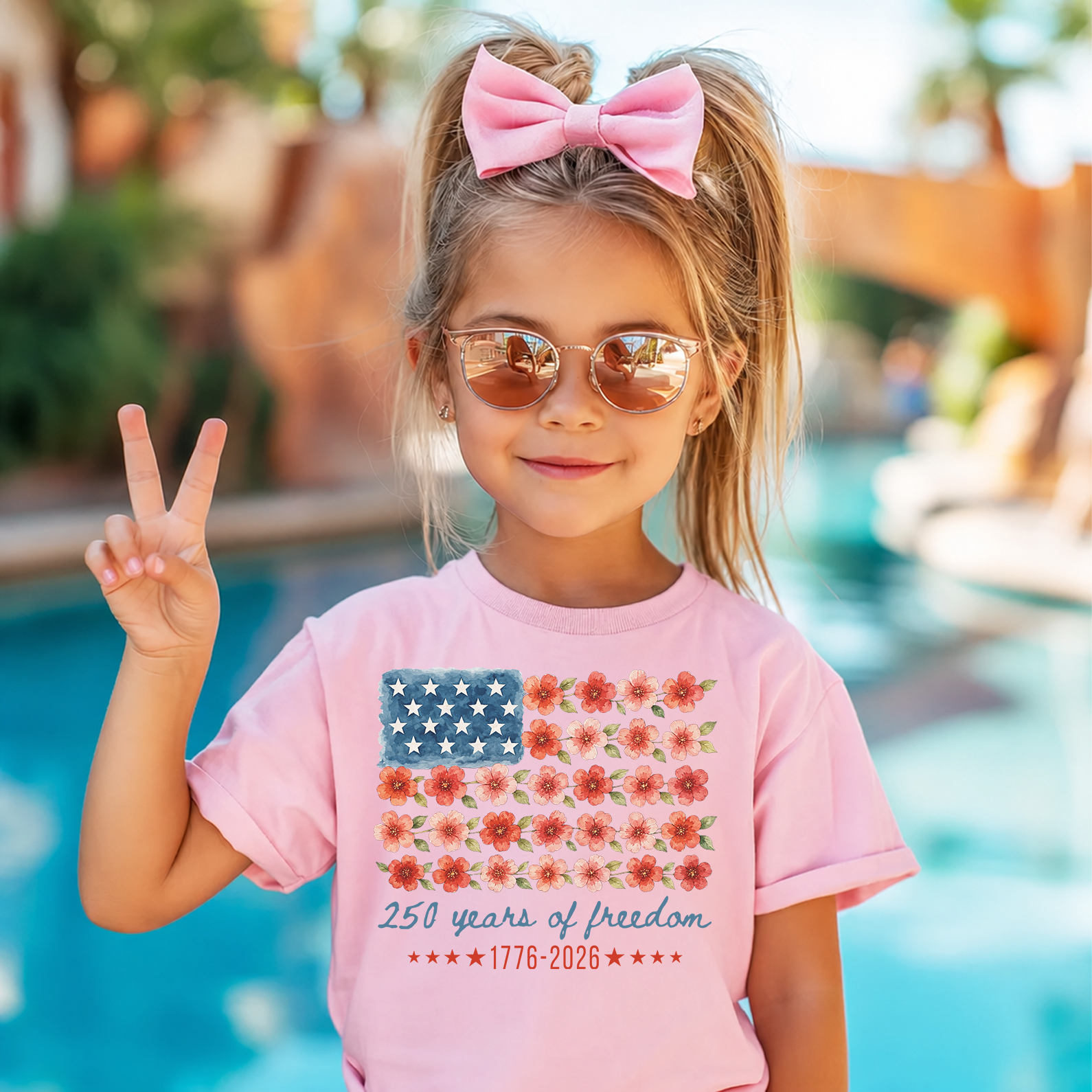 America 250 Years Of Freedom Kids Shirt, Patriotic USA 4th Of July Toddler Tee, 1776-2026 Freedom Shirt 685100