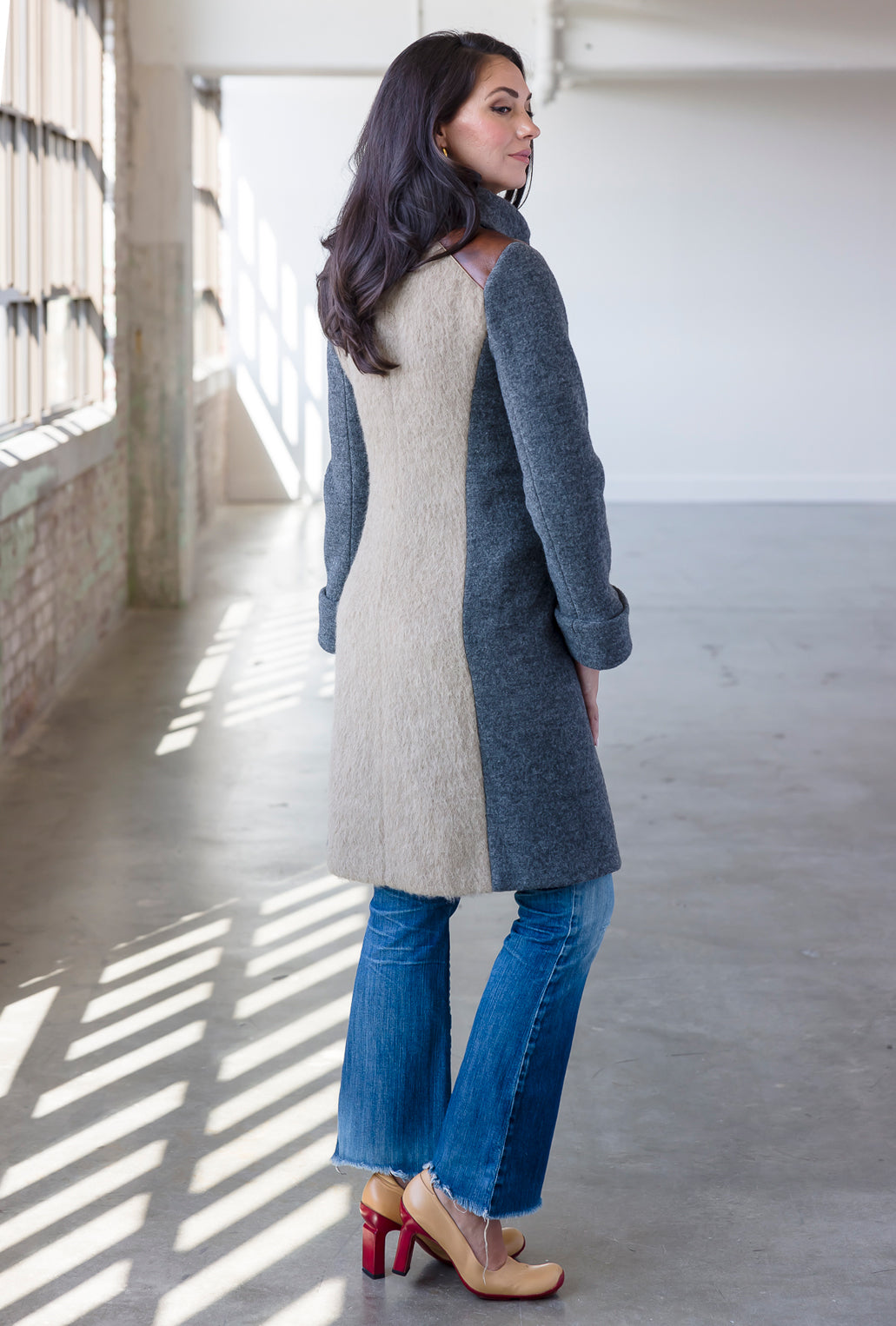 NEW FLAX COWL NECK COAT