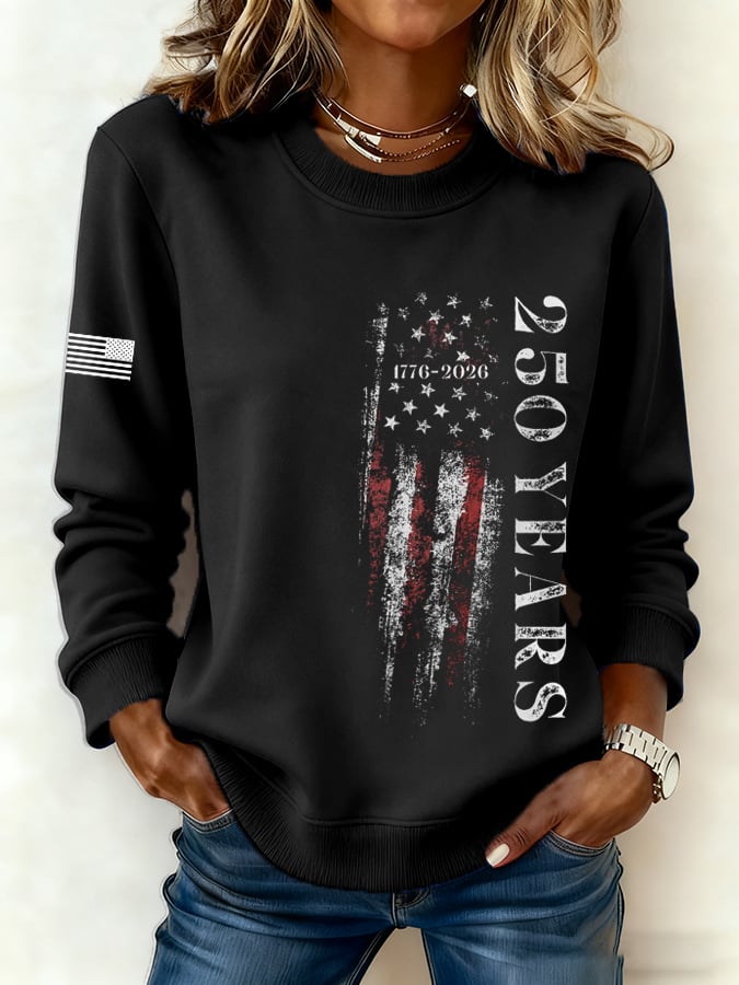 Women's America Flag Print Sweatshirt