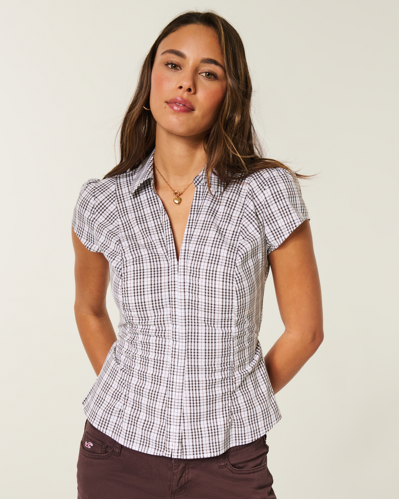 Short-Sleeve Ruched Shirt