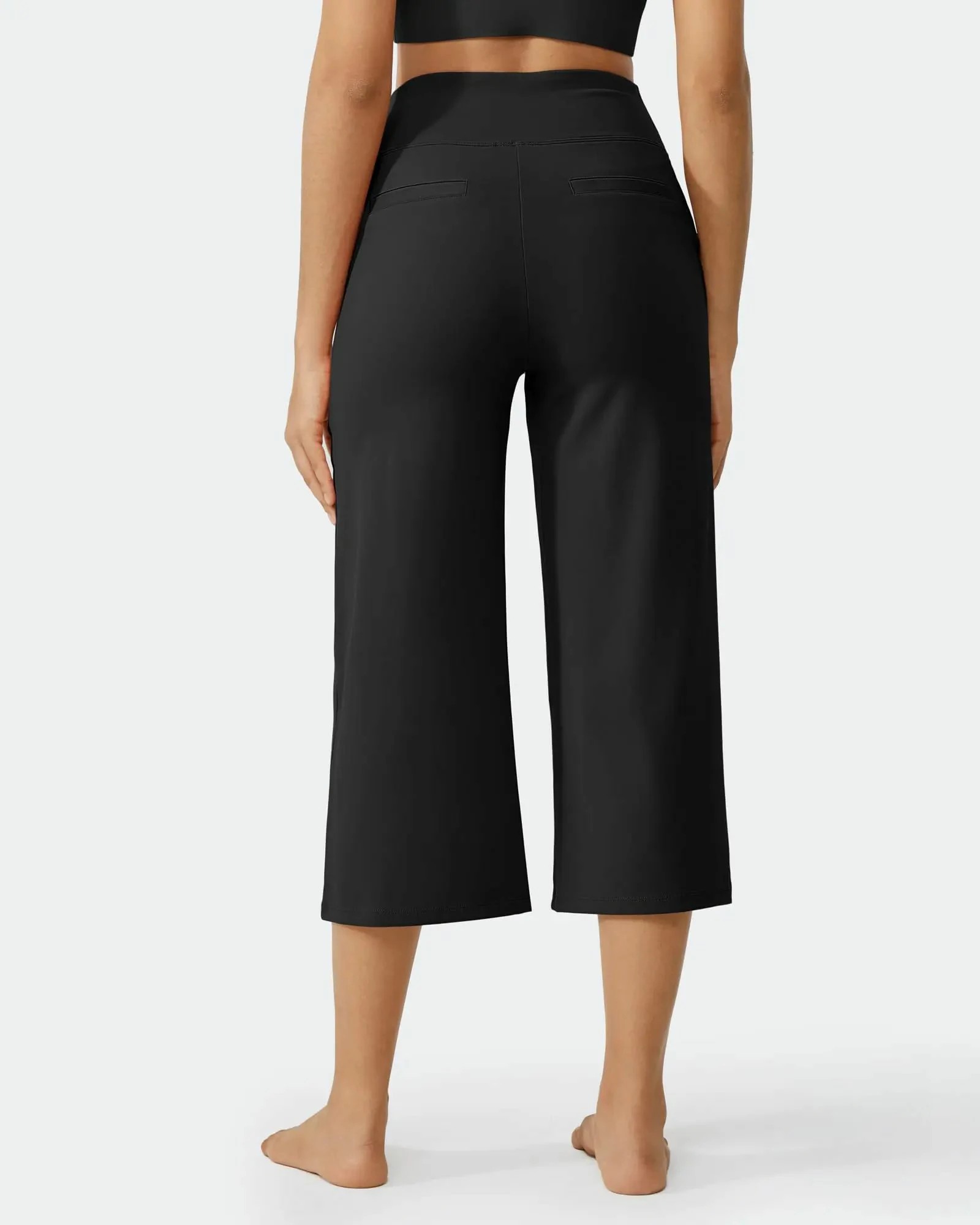Capri Pants for Women Wide Leg Yoga Dress Cropped Pants Capri Leggings with Pockets for Casual Summer