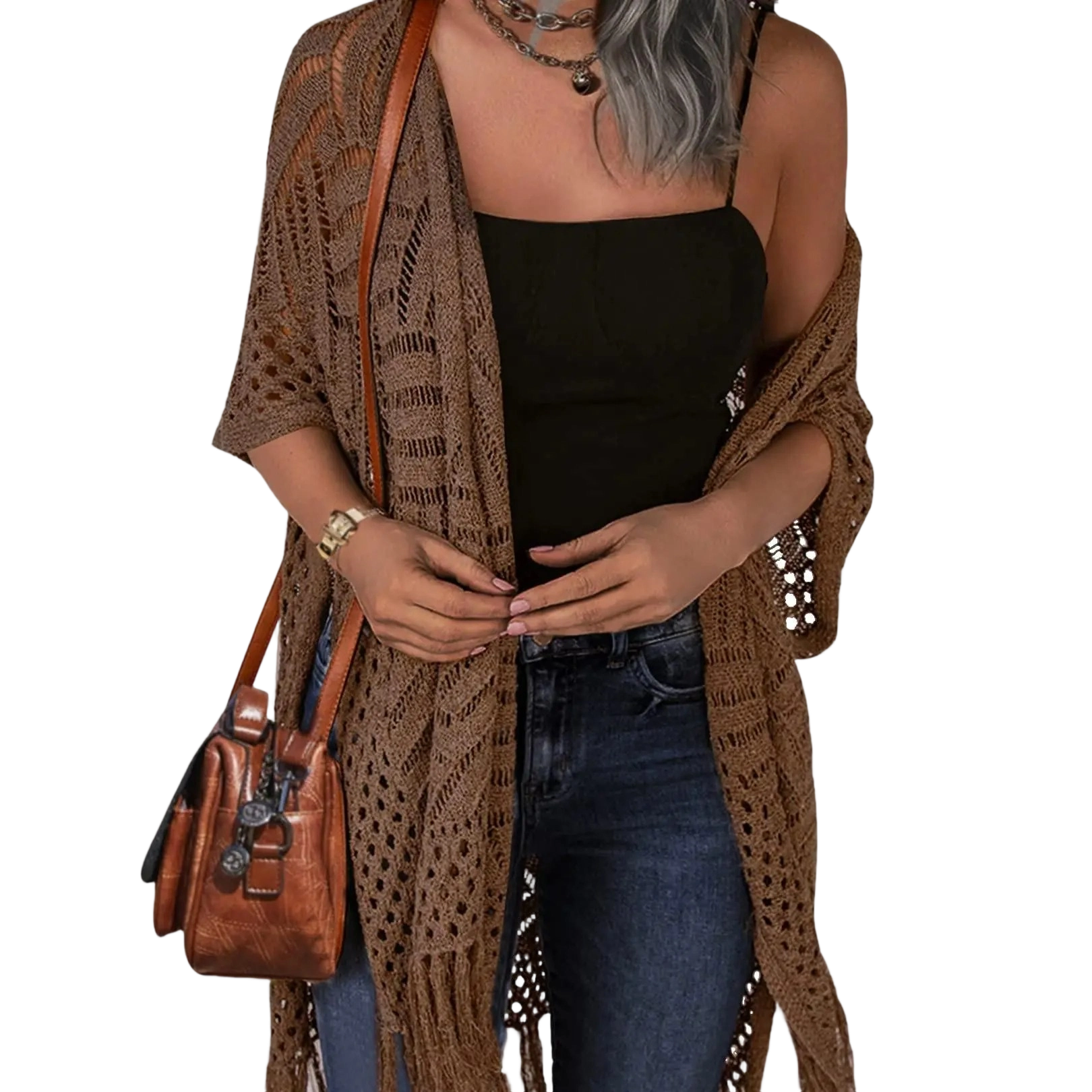 Women's Open Front Kimono Cardigan