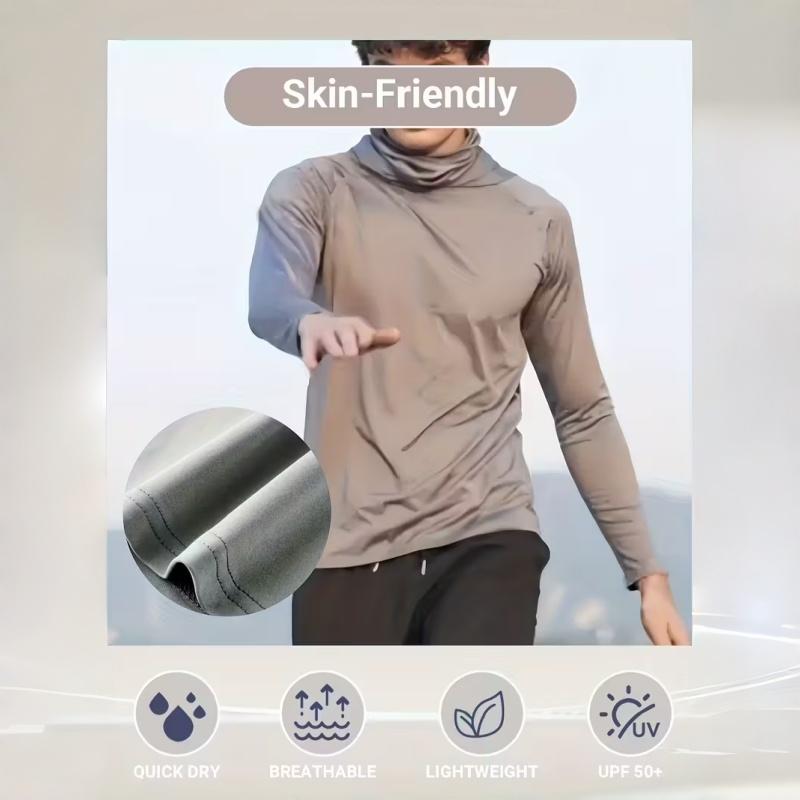 📏📏Men’s UPF 50+ Sun Protection HoodedShirt with Face Mask