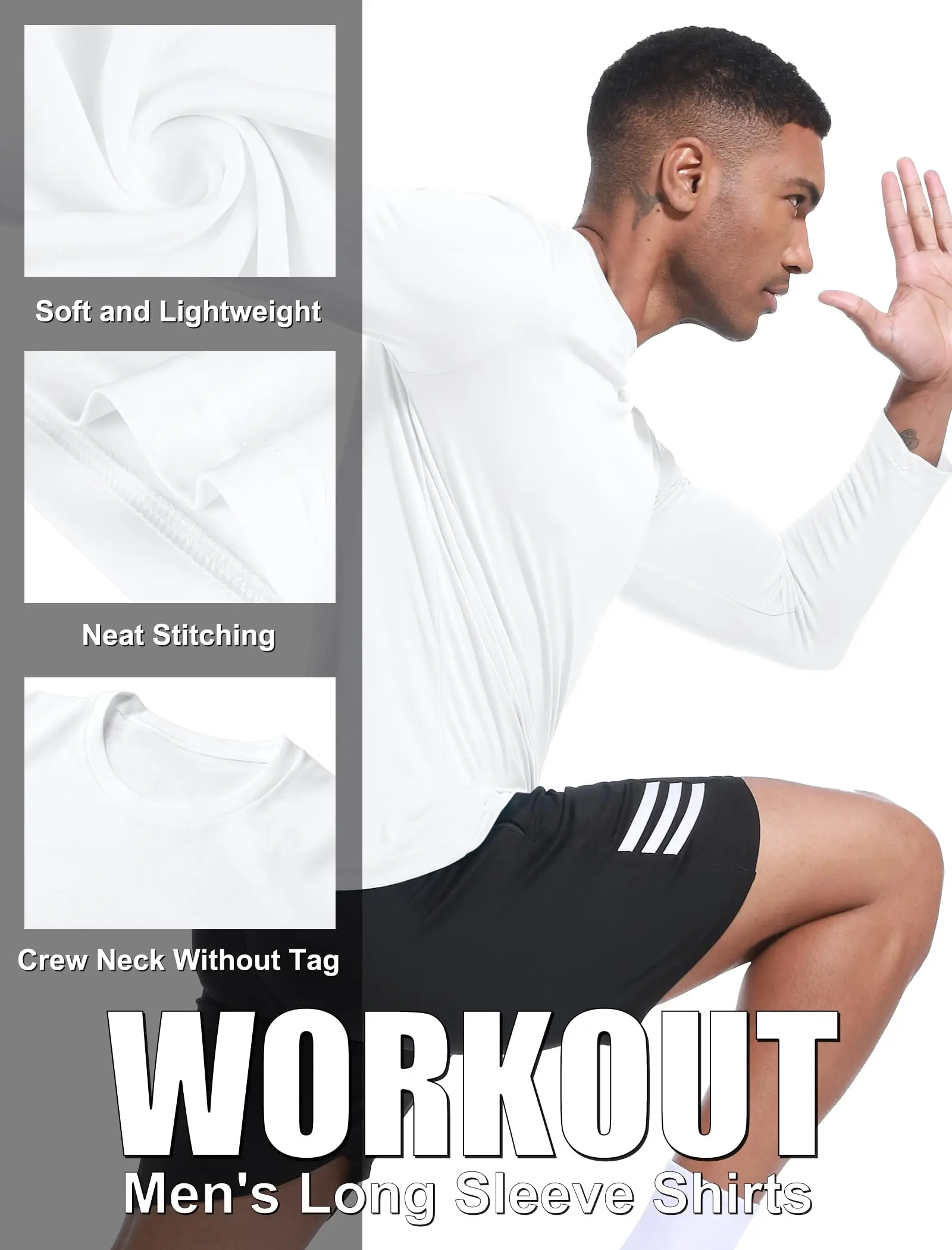 5 value pack Long Sleeve Shirts for Men Moisture Wicking UPF SPF Sun Protection Tee Shirts Workout T Shirts Casual dealsforyoudays outdoorfun