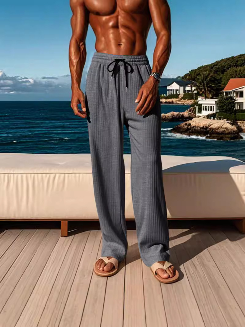 Men's vertical striped casual sports fashion trousers