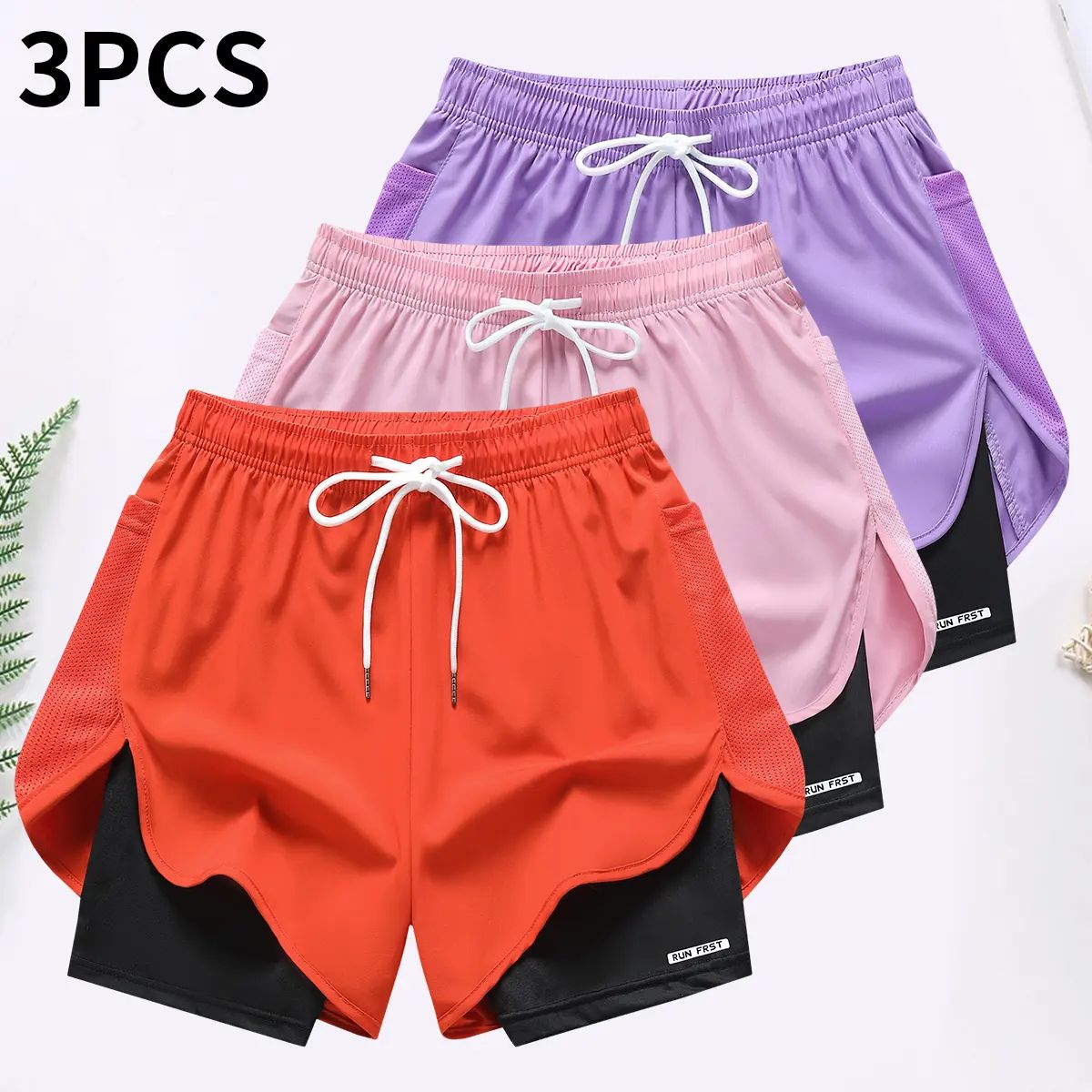 Quick Dry Breathable Athletic Shorts with Inner Liner & Adjustable Waistband