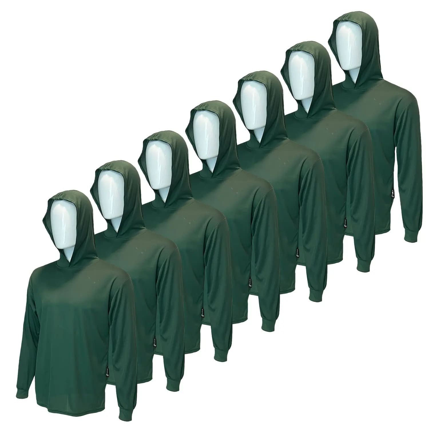 4 SHIRT PACK Hi Visibility ultra light weigh Long sleeve hoodie shirt / 100 % polyester birdeye Fabric for quick dry AVAIALBE IN VARIOUS COLORS