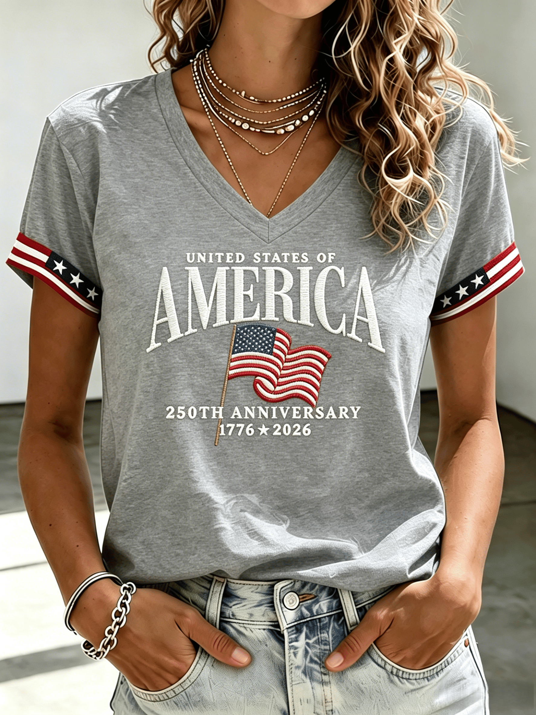 Women's USA 250th Anniversary Printed T-shirt