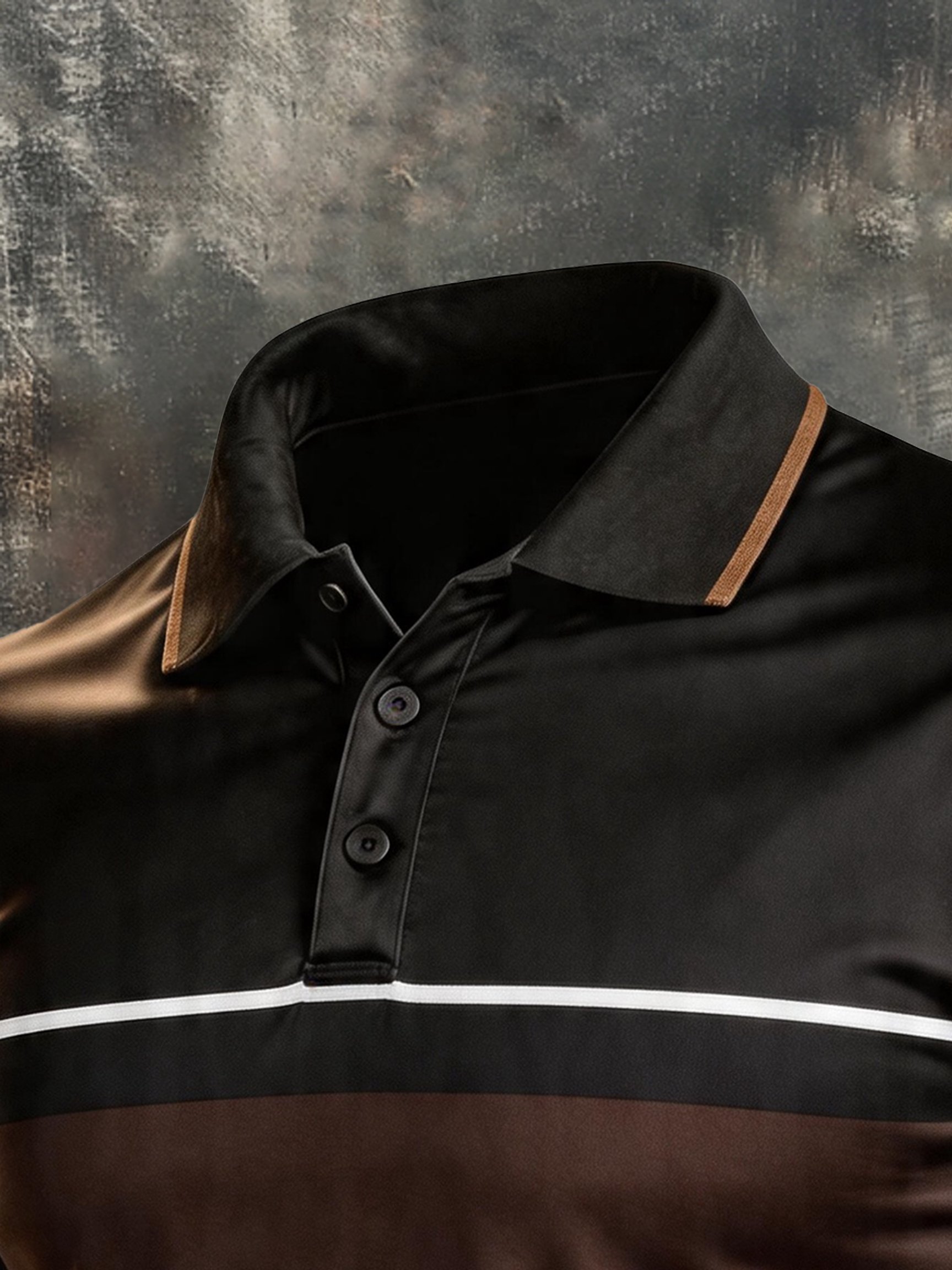 Men's Retro Patriotic Color-Block Short-Sleeve Polo Shirt