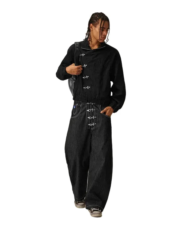AELFRIC EDEN: METAL BUTTON BARREL JEANS Clearance Sale