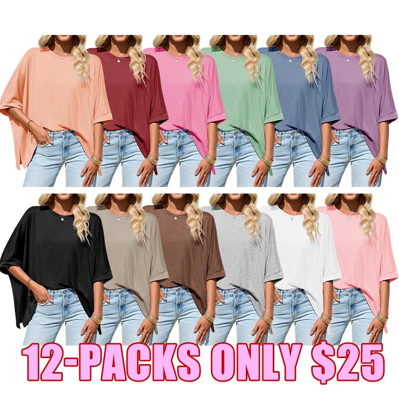 Oversized Batwing Asymmetrical Hem Tee