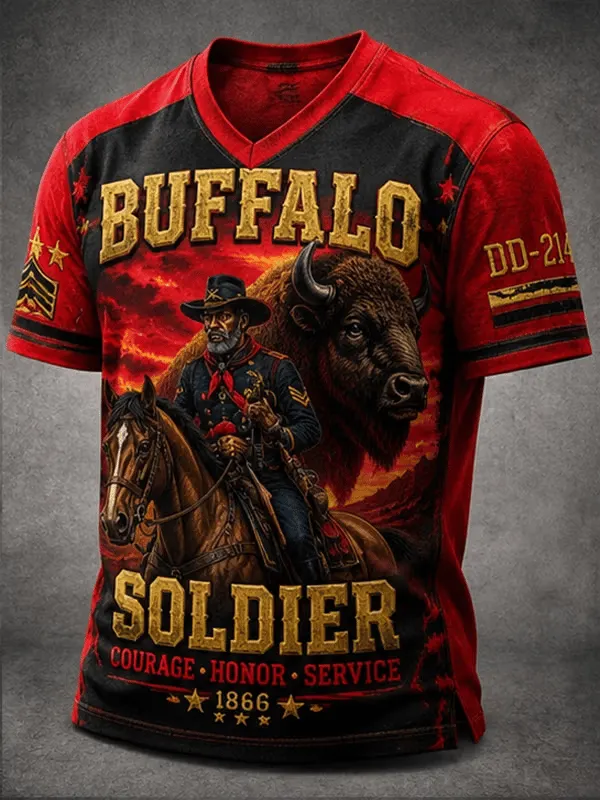 Men's Juneteenth Buffalo Soldier Cycling Art Print Top