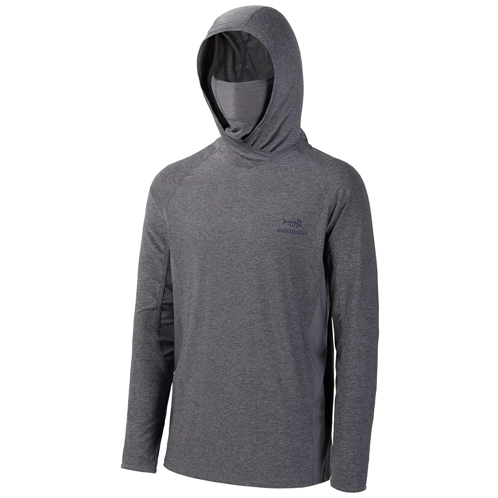 UPF 50+ Men’s Long Sleeve Fishing Shirt with Mask UV Neck Gaiter Hoodie
