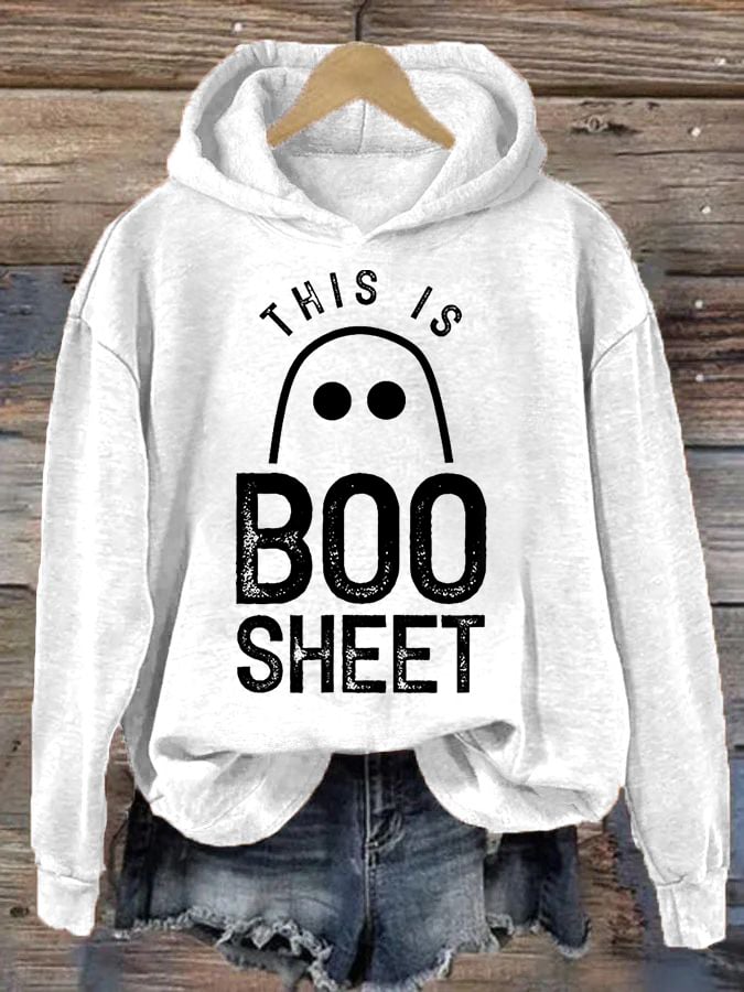 Women's Halloween This Is Some Boo Sheet Hooded Sweatshirt
