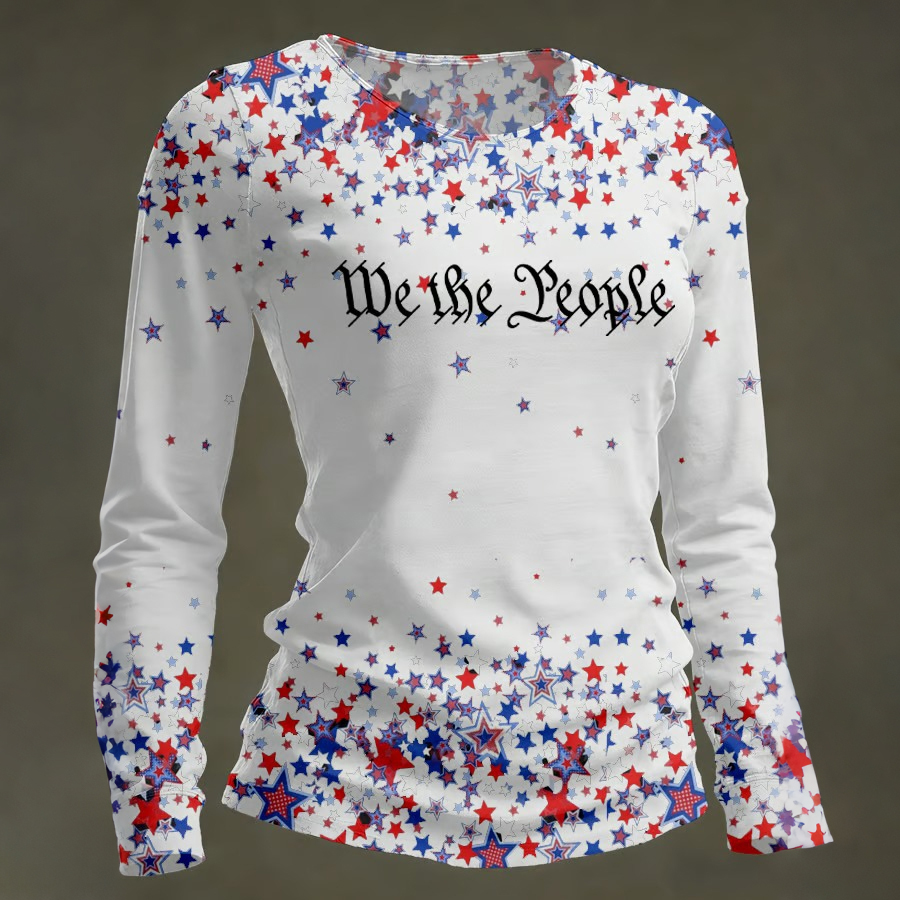 Women's 250th Anniversary National Flag Print Casual Long-Sleeved T-Shirt