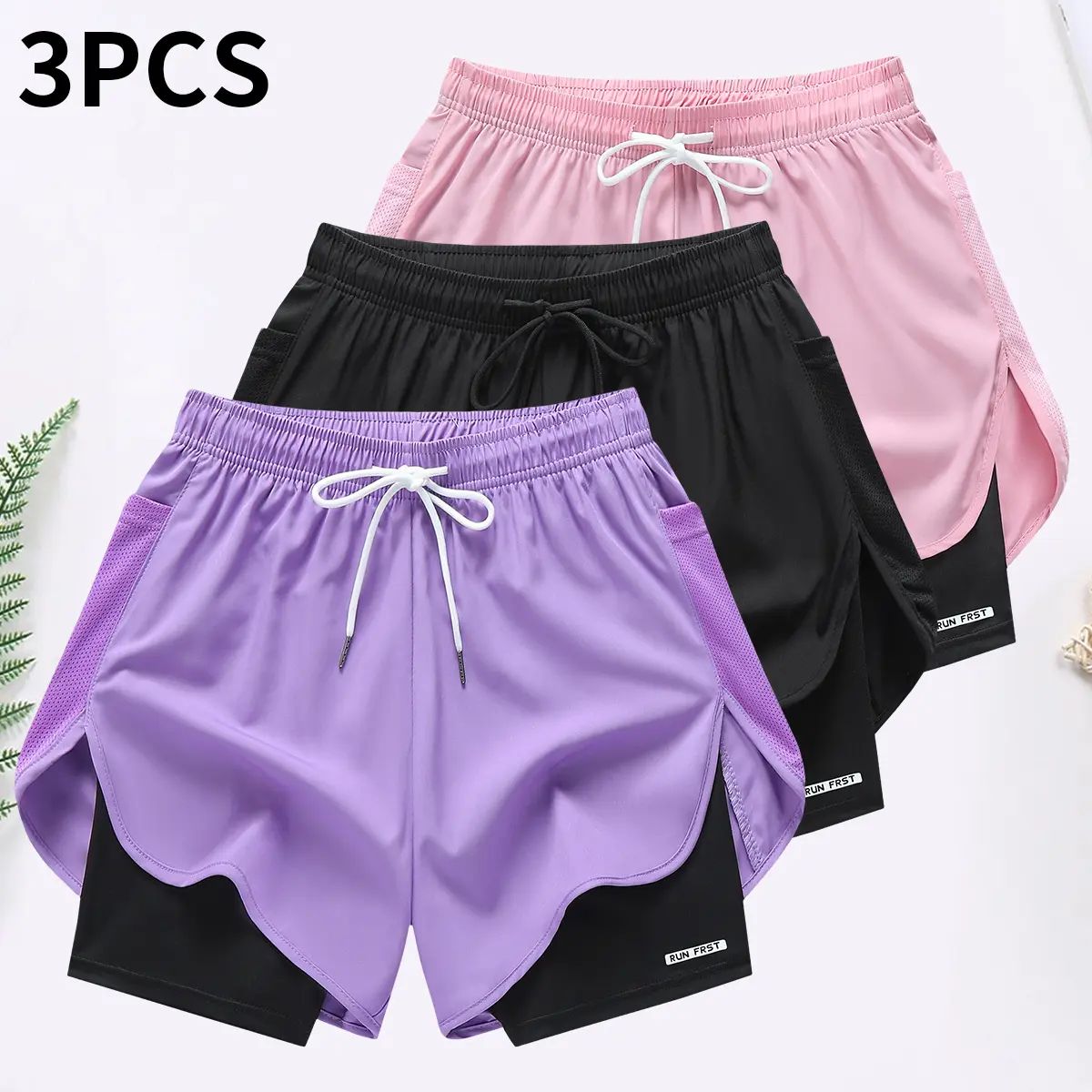Quick Dry Breathable Athletic Shorts with Inner Liner & Adjustable Waistband