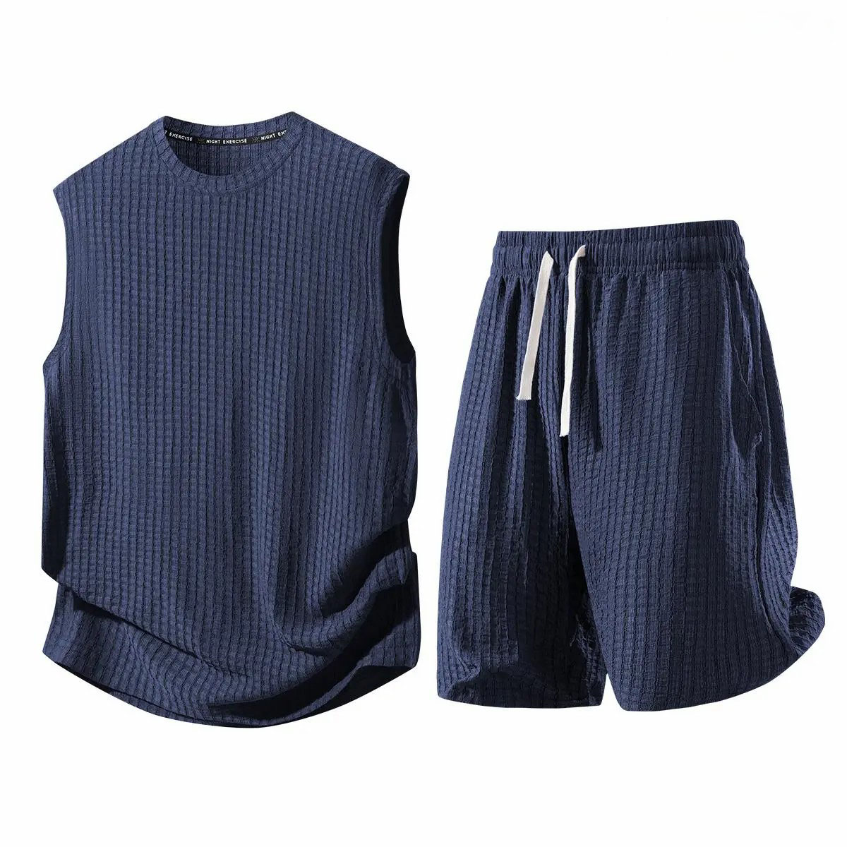 🔥6-Pack Men's Waffle Knit Tank & Shorts Set – Only $24