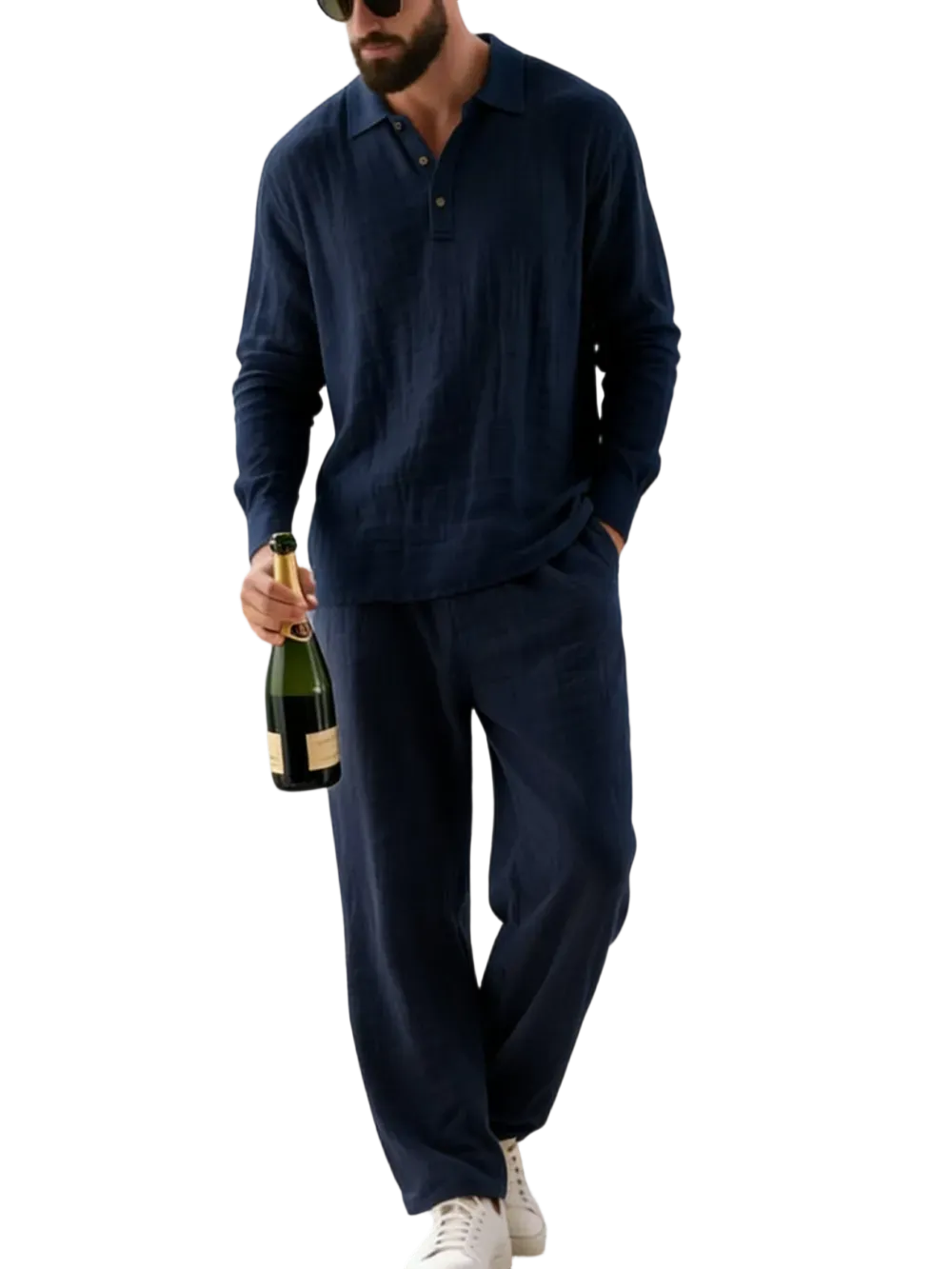 🔥Men's Linen Polo Casual Set