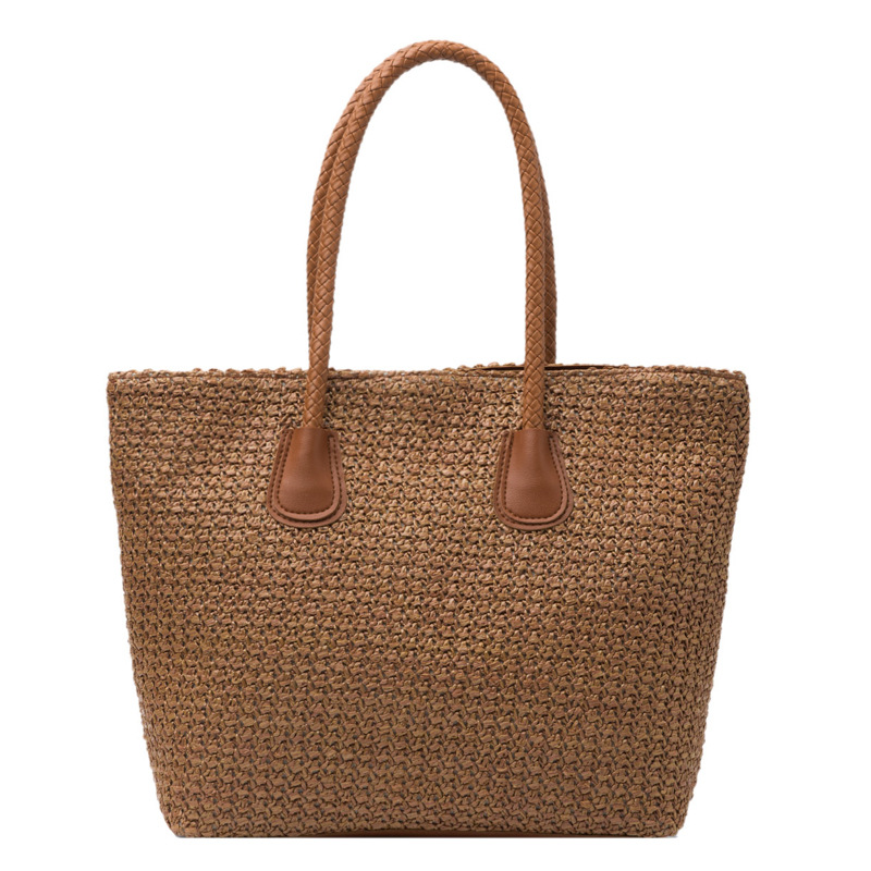 Large Capacity Woven Hand-Carrying Big Shoulder Bag