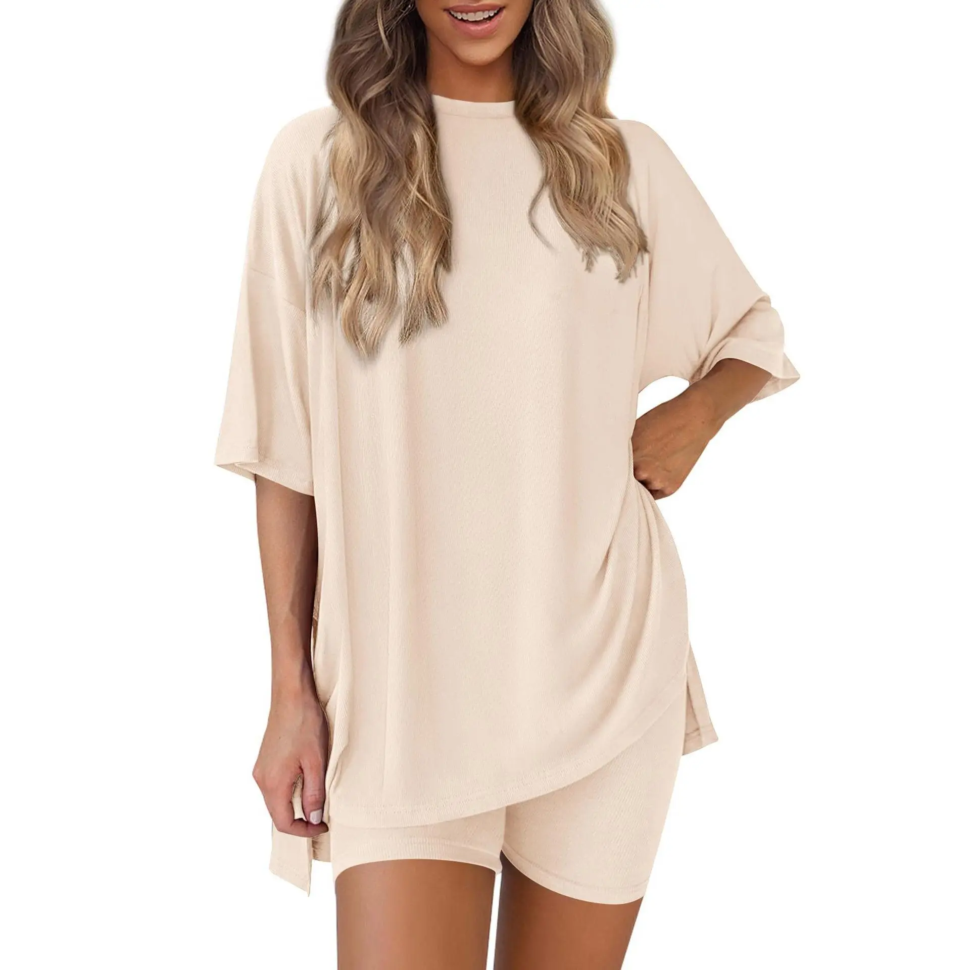 Women's Summer Casual Two-Piece Set: Minimalist Loungewear crafted from soft viscose fabric