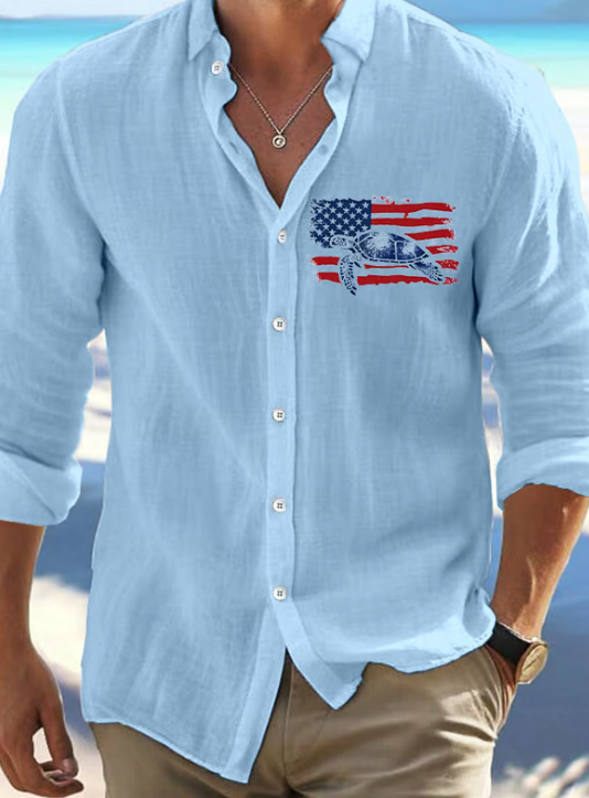 Men's Independence Day Printed Casual Shirt