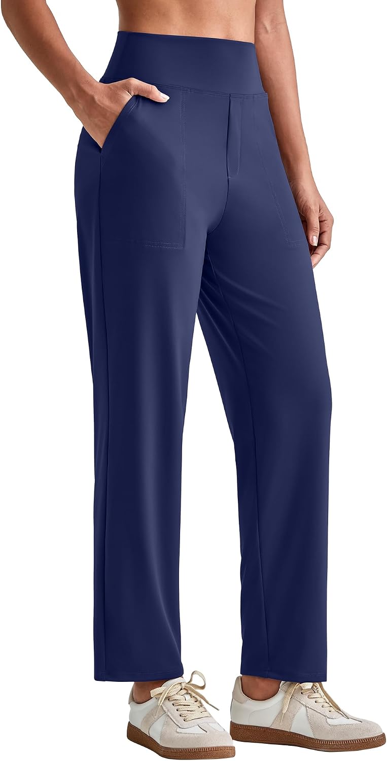 Womens Ankle Dress Yoga Pants with Pockets Stretchy Business Casual Slacks Work Trousers Travel Pant