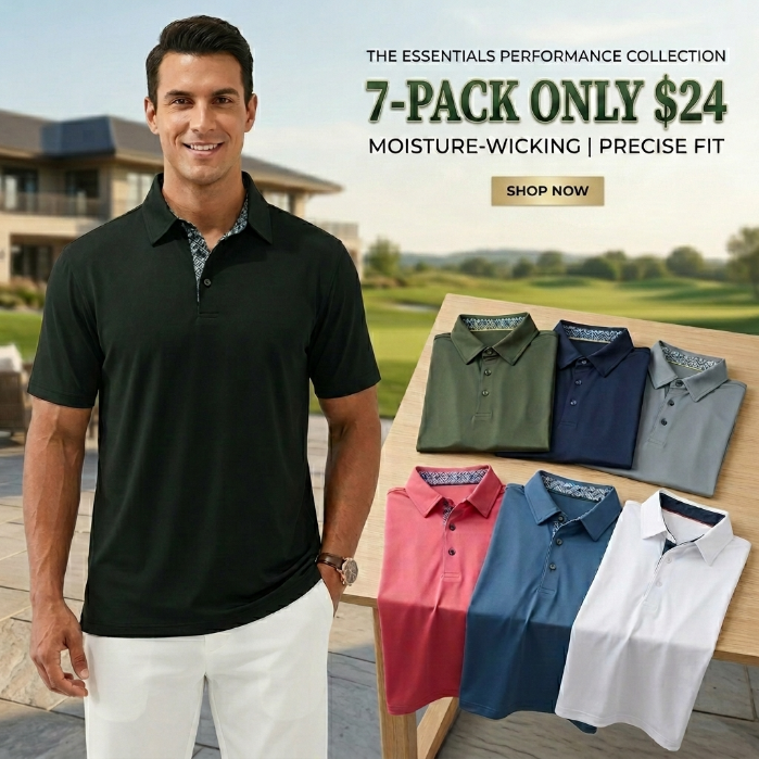🔥Last Day Promotion!🔥Men’s Classic Cotton Short-Sleeve Polo Shirt