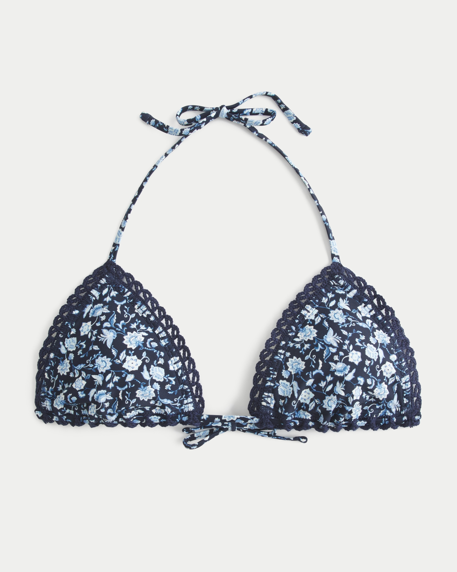 Stitched Trim Triangle Bikini Top