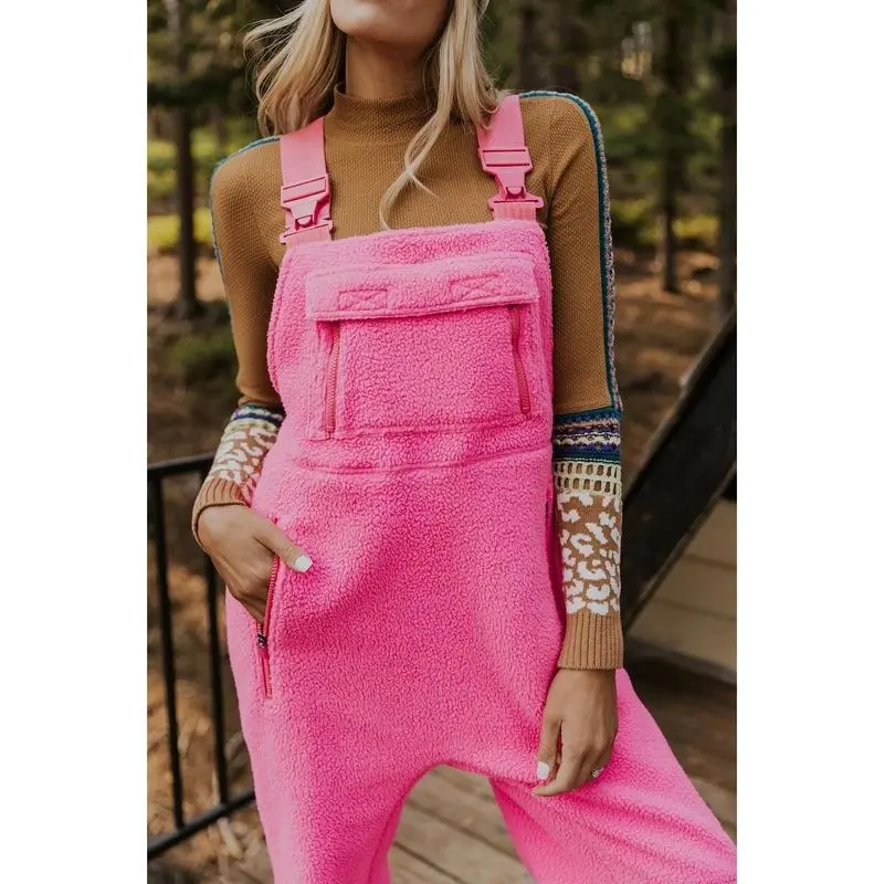 Women's Fleece Warm Overalls Winter Loose