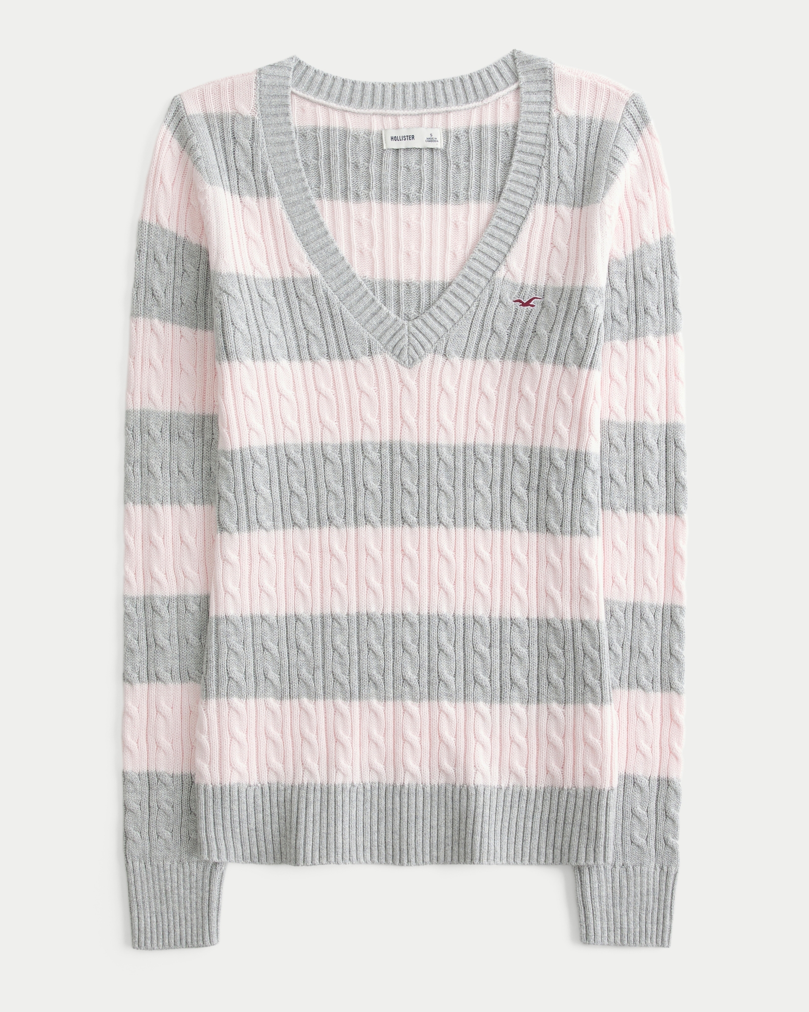 Cable-Knit Icon V-Neck Sweater