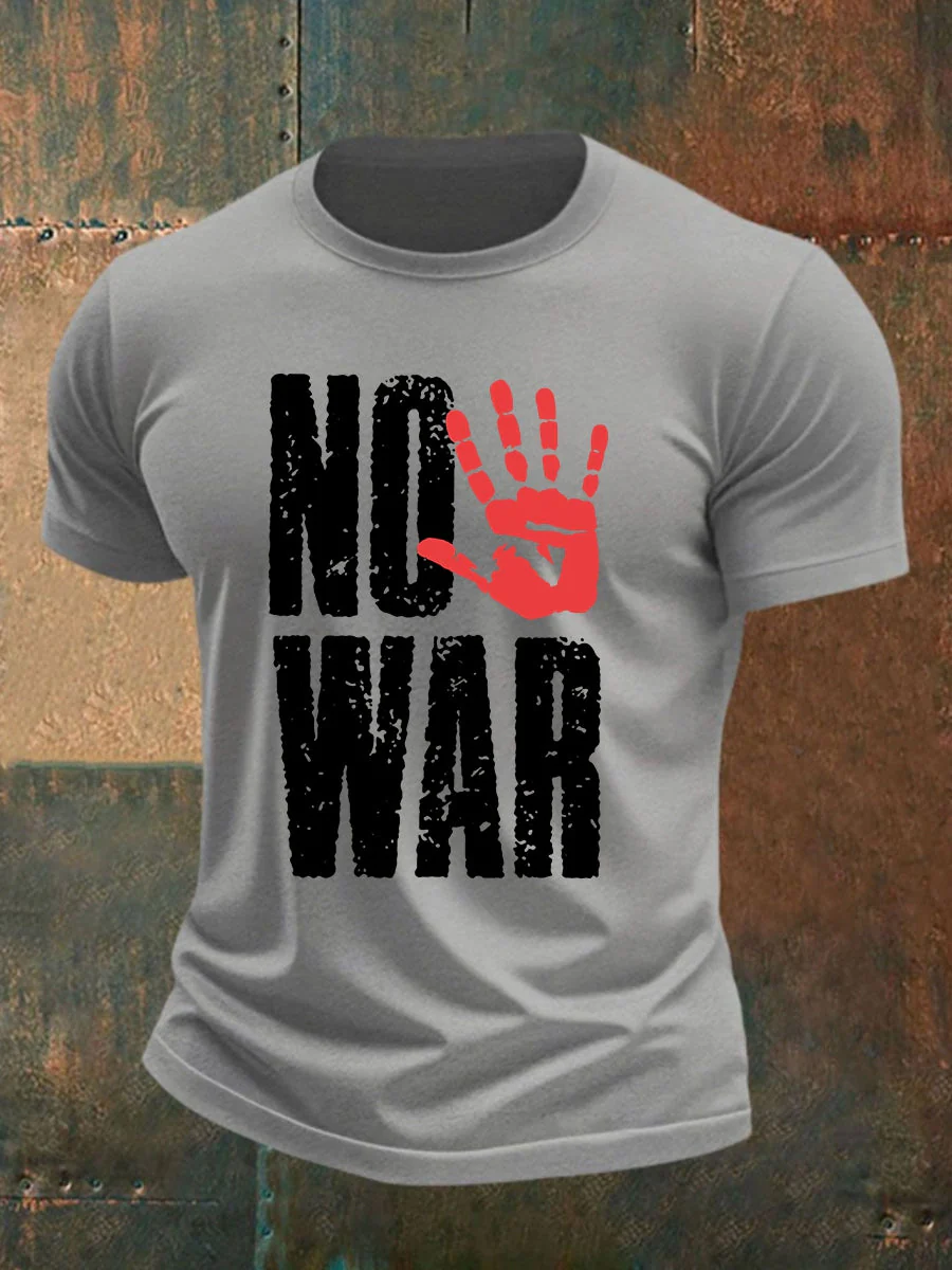 Men's No War cotton short-sleeved T-shirt