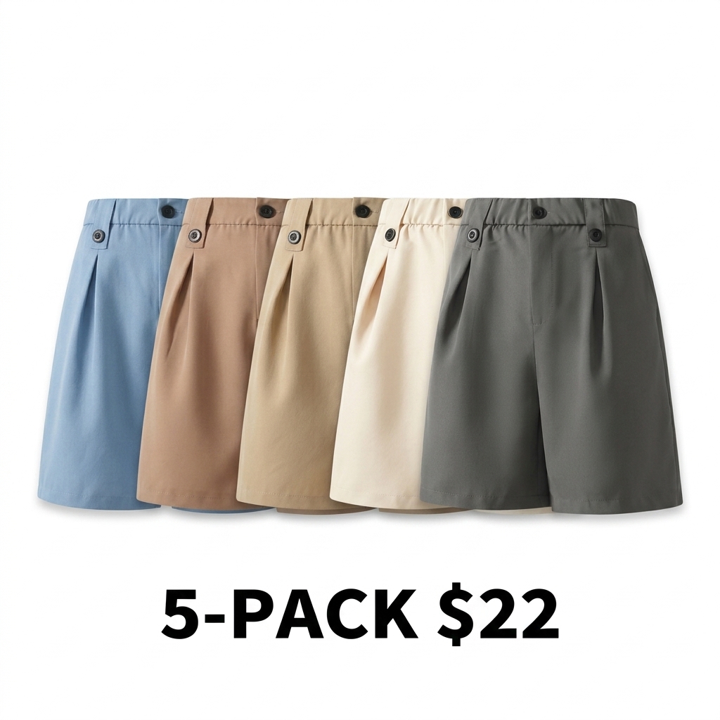 Men's High Waisted Pleated Dress Shorts – Black Suit Shorts for Casual & Formal Summer Wear