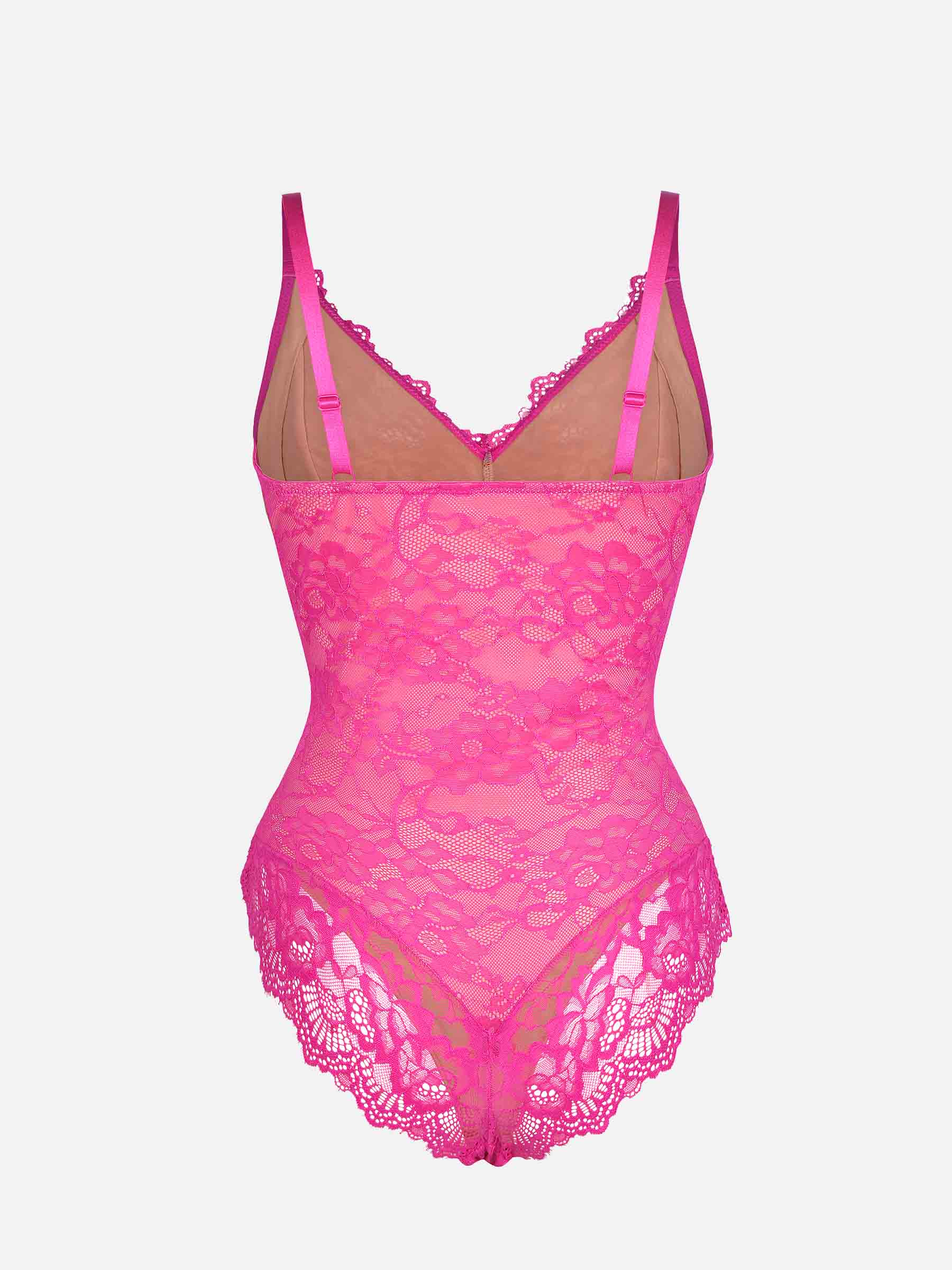 Feelingirl Lace V Neck Full Bodysuit