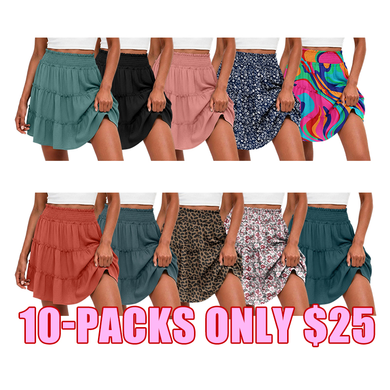 🌸 Women's Boho Ruffle Skort with Pockets