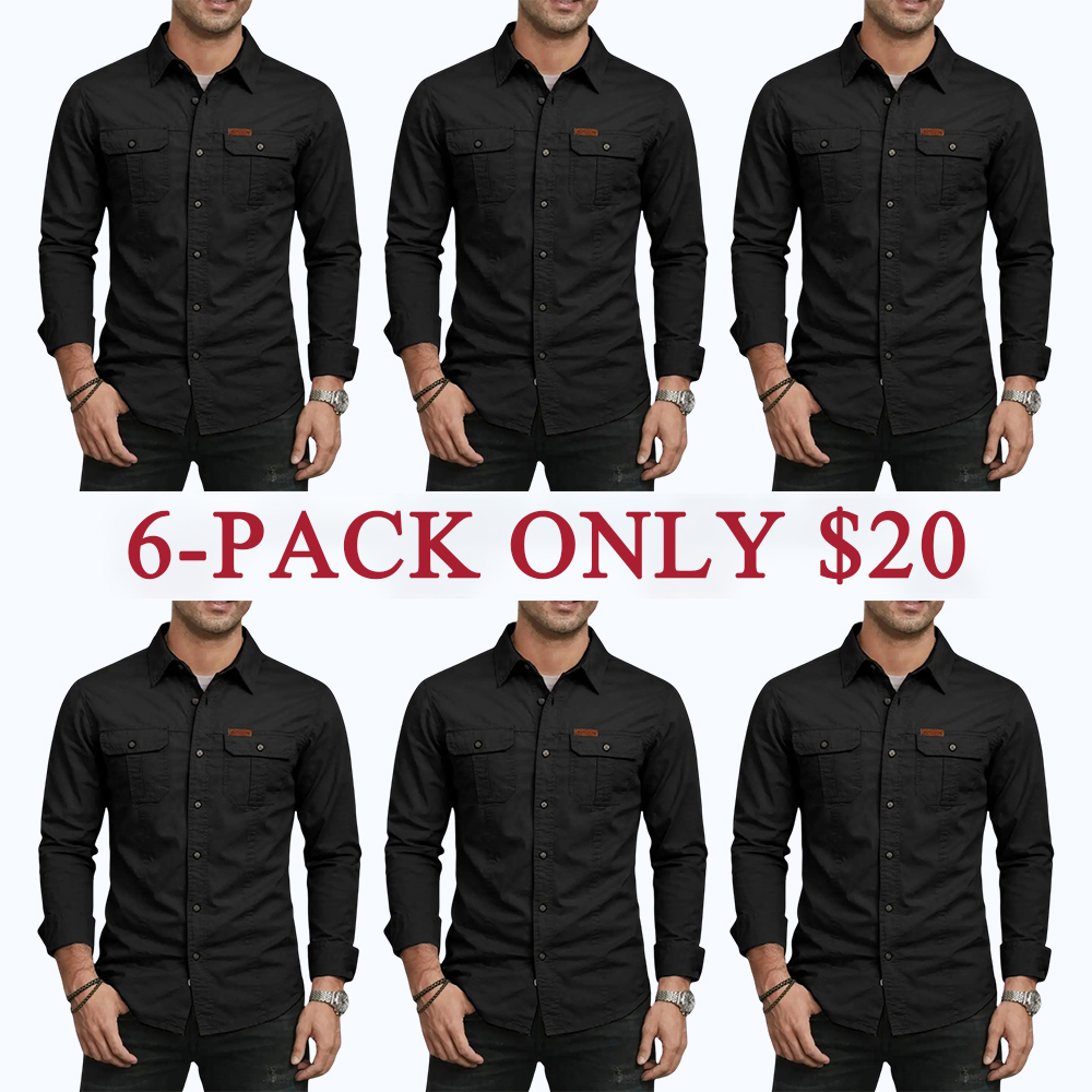 Men's Long Sleeve Workwear Shirt Outdoor Casual Versatile Top
