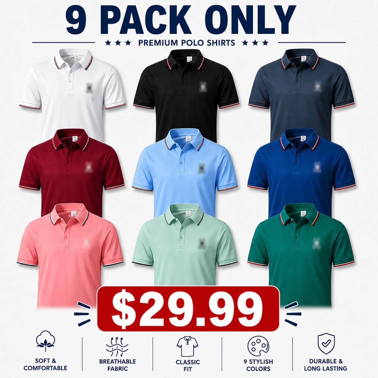 Men’s Casual Short-Sleeve Polo Shirt Set