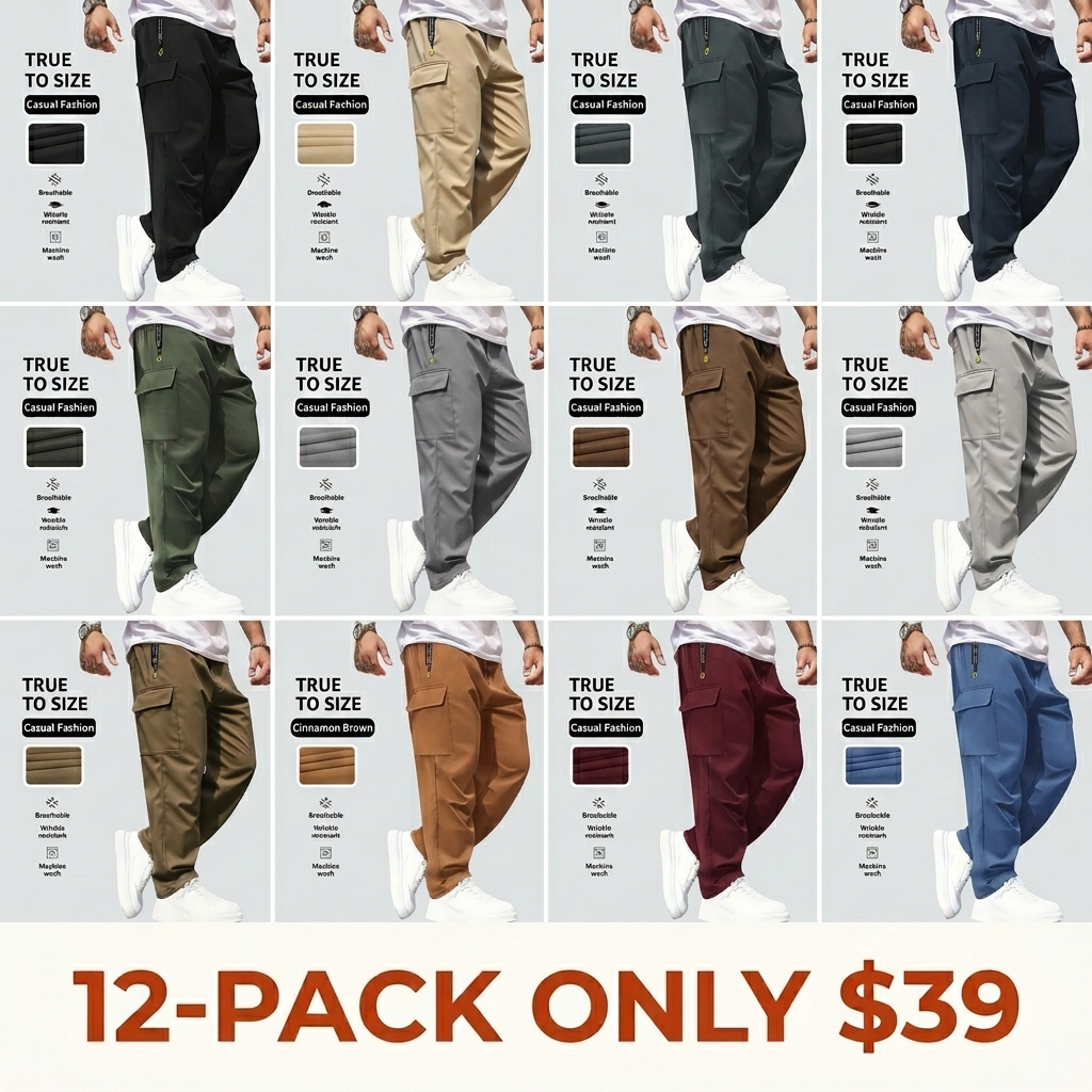 Men's Cargo Pants (with Zipper Pockets)