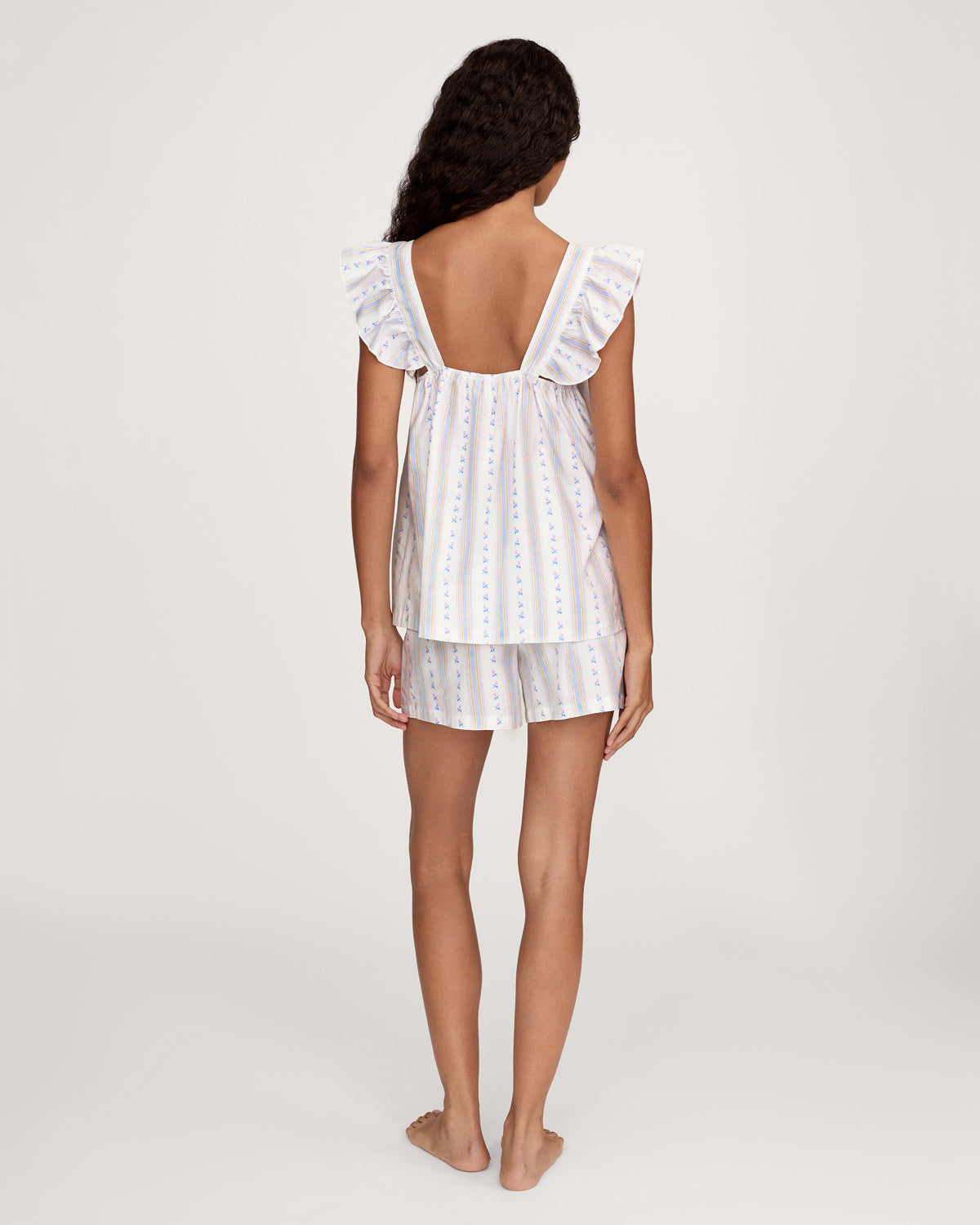 Women's Twill Clara Short Set in Cottage Stripe