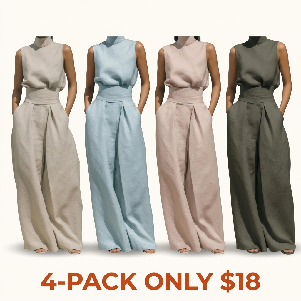 Elegant Linen-Blend Two-Piece Set