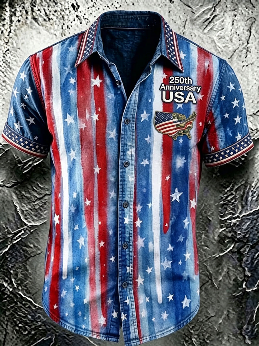 Men'S 250Th Anniversary National Print  Shirt