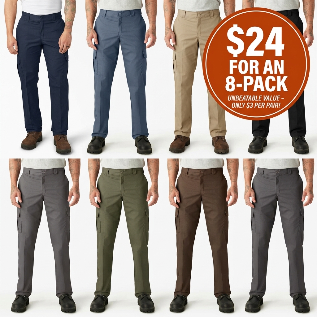 Men’s Slim Fit Cargo Pants with Stretch & Multi-Pockets