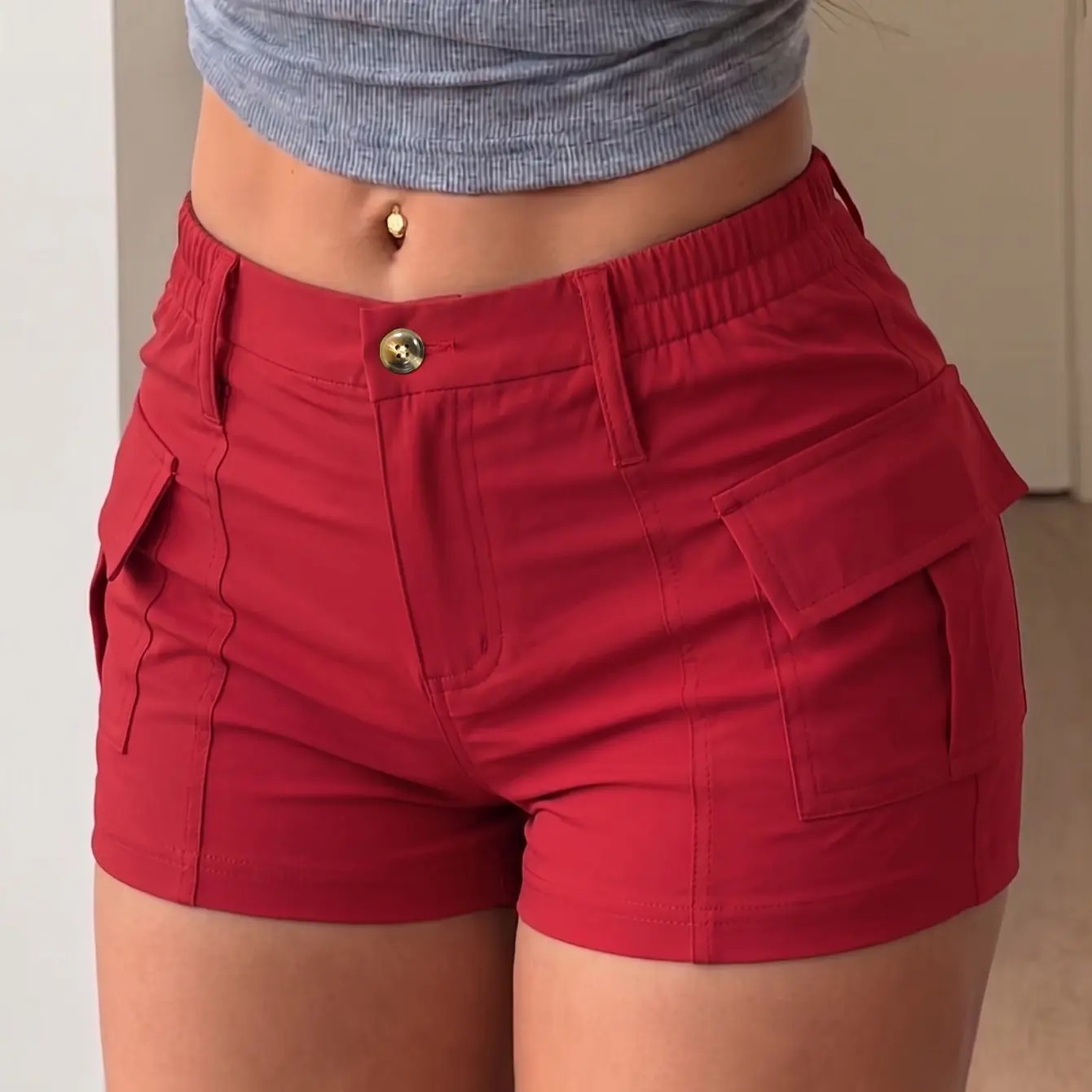 Women's Vintage Cargo Shorts with Pockets