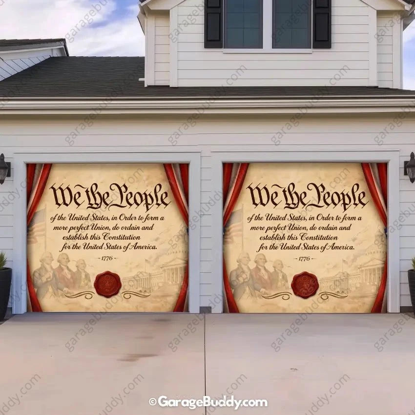 We the People | Patriotic Constitution Garage Door Cover