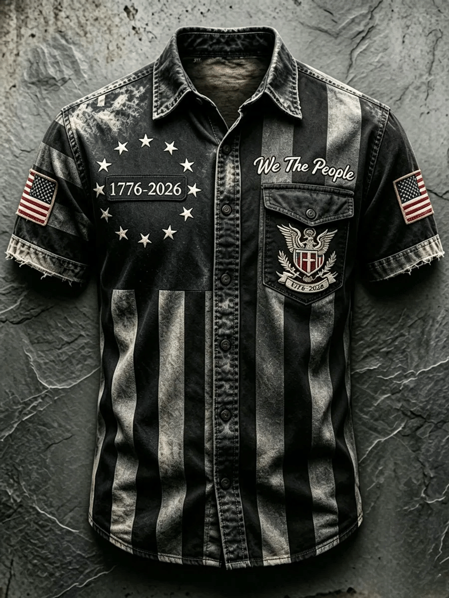 Men's 250th Anniversary Printed Faux-Embroidery Shirt