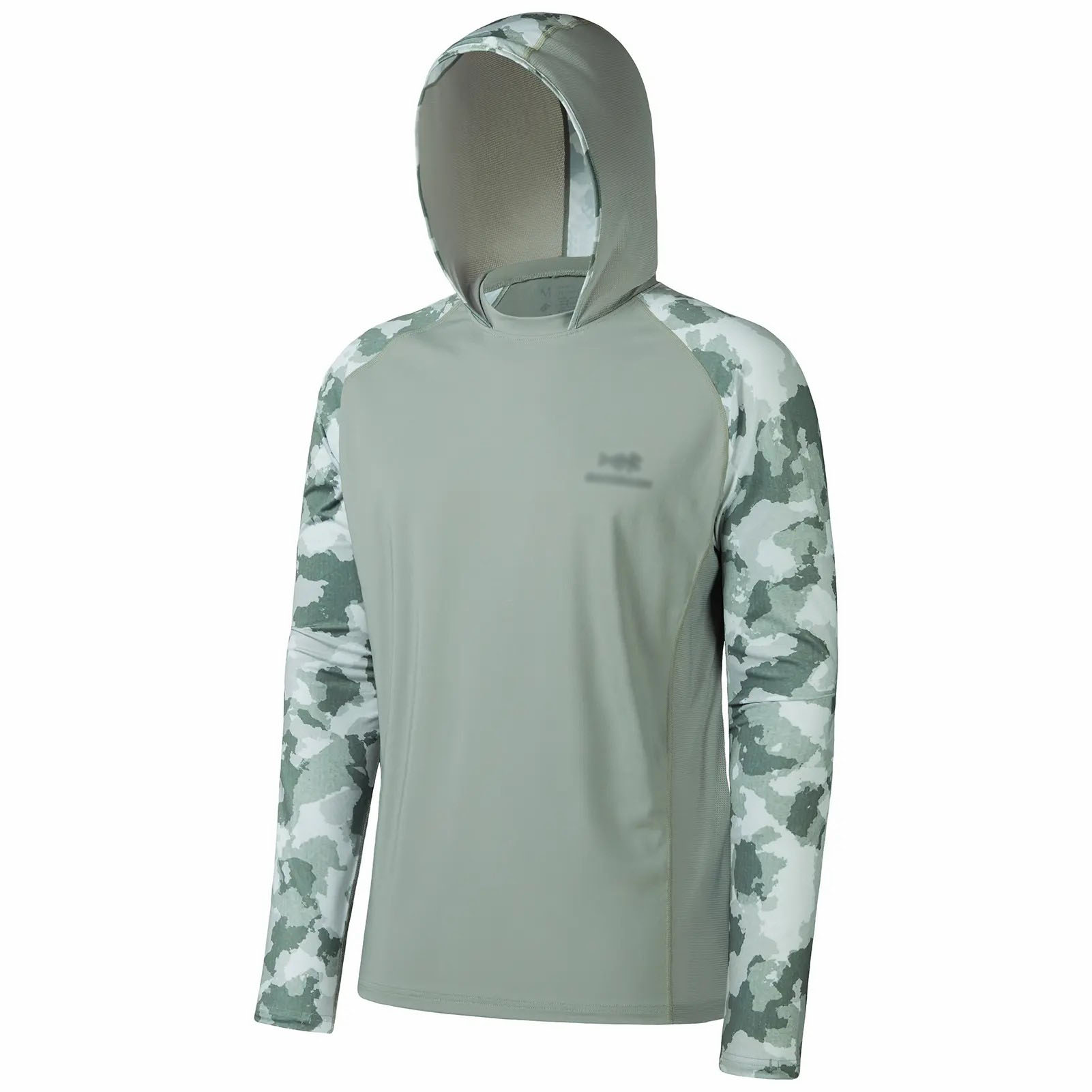 Men's UPF 50+ Long Sleeve Fishing Hoodie – Camo Cooling Shirt with Pockets & Thumbholes
