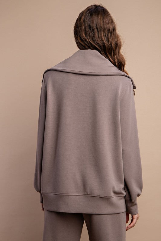 Full Zip Jacket in Mocha