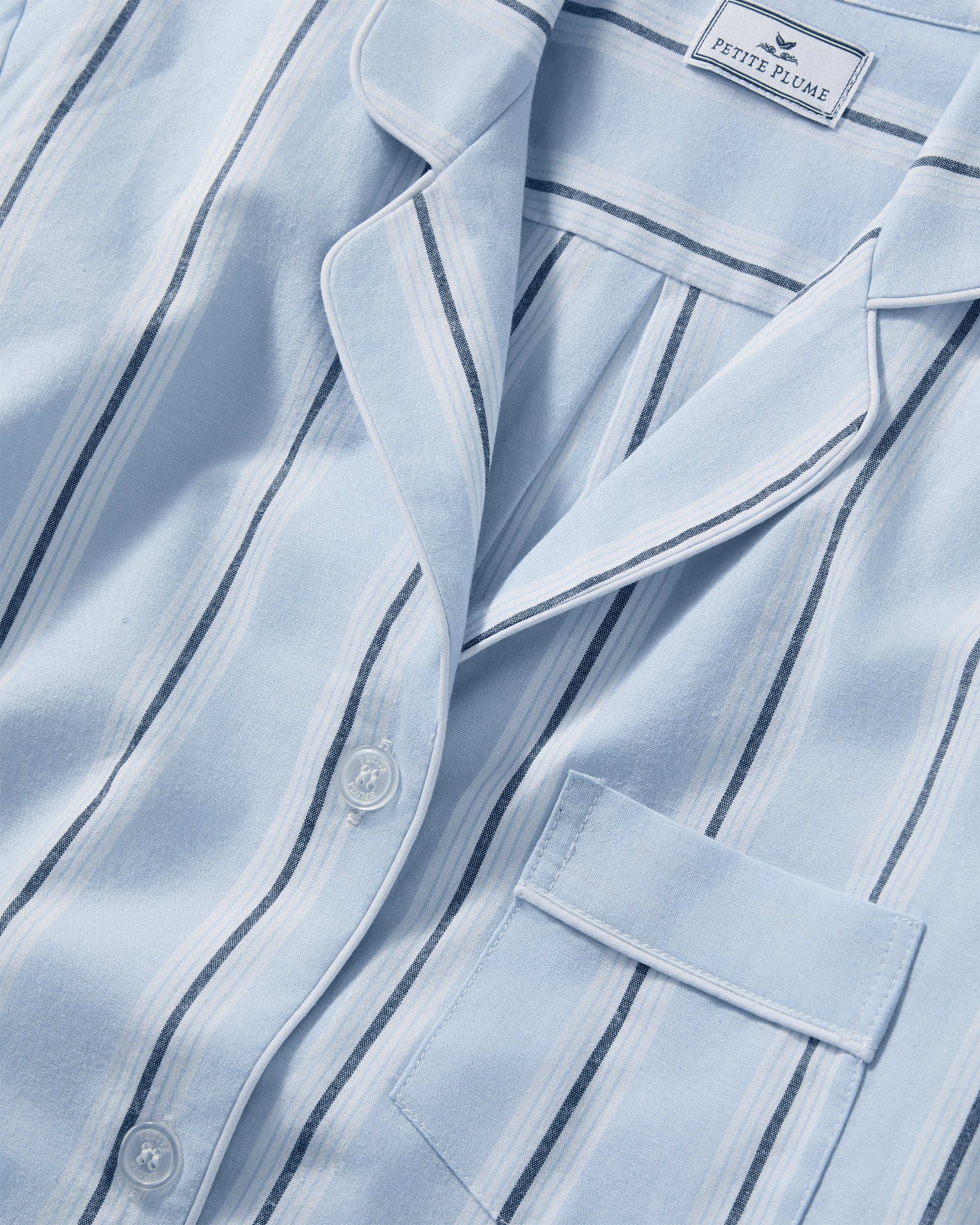 Women's Twill Short Sleeve Short Set in Coastal Stripe