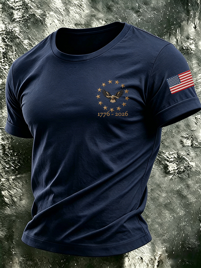 Men's 250 Years of Freedom Printed Casual T-shirt