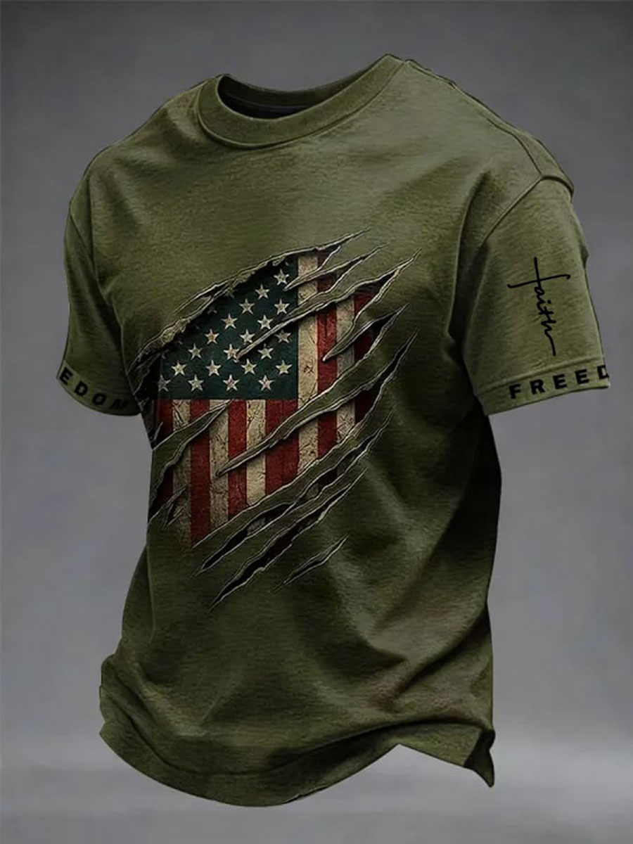 Men'S Faith  Print Casual Top